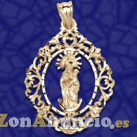 MEDALLA VIRGEN DE LA ALMUDENA EN ORO Y EN PLATA.